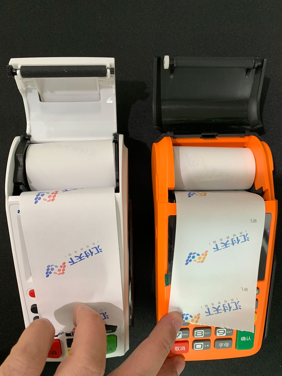 汇付天下闪POS打印纸安装/更换教程